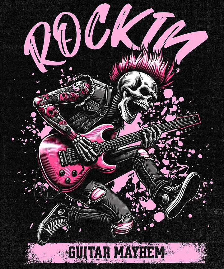 Rockin Guitar Mayhem - Skelton Playing Electric Guitar Poster product image (1)
