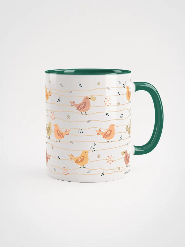 Kawaii Musical Birds Pattern Ceramic Mug product image (1)