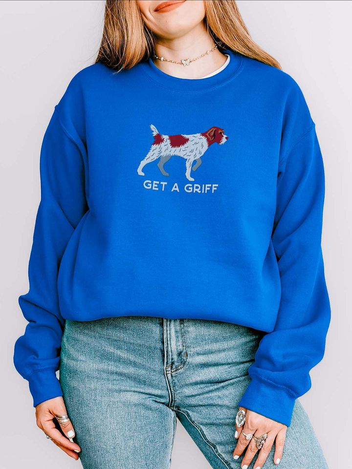 Get a Griff Sweatshirt (Embroidered) of a Wirehaired Pointing Griffon(Liver & White) product image (2)