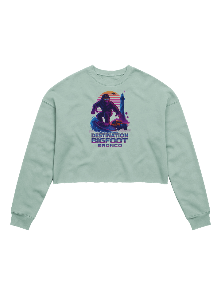 Destination Bigfoot Bronco Synthwave Bella+Canvas Women's Fleece Crop Sweatshirt (Multiple Colors Available) product image (25)