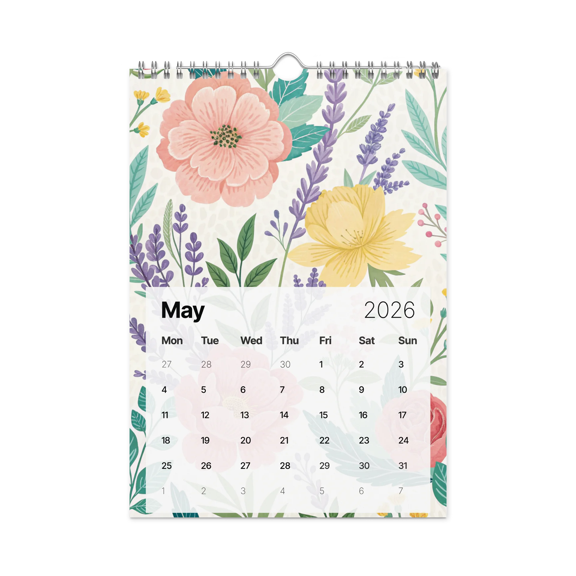 Seasons in Bloom – Floral Patterned Wall Calendar 2026 product image (10)