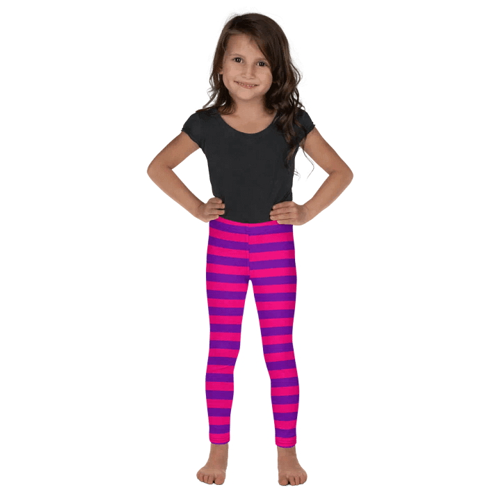 Striped Pink and Purple Kids Leggings product image (2)
