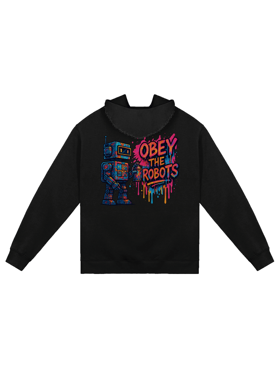 Obey the Robots Hoodie – Retro Graffiti Street Art product image (1)