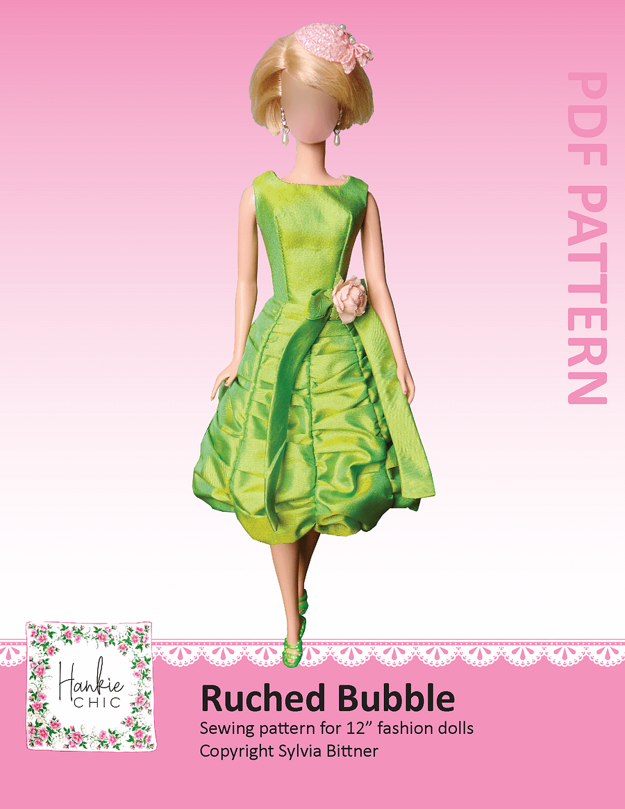 Ruched Bubble sewing pattern for 12" fashion dolls product image (1)