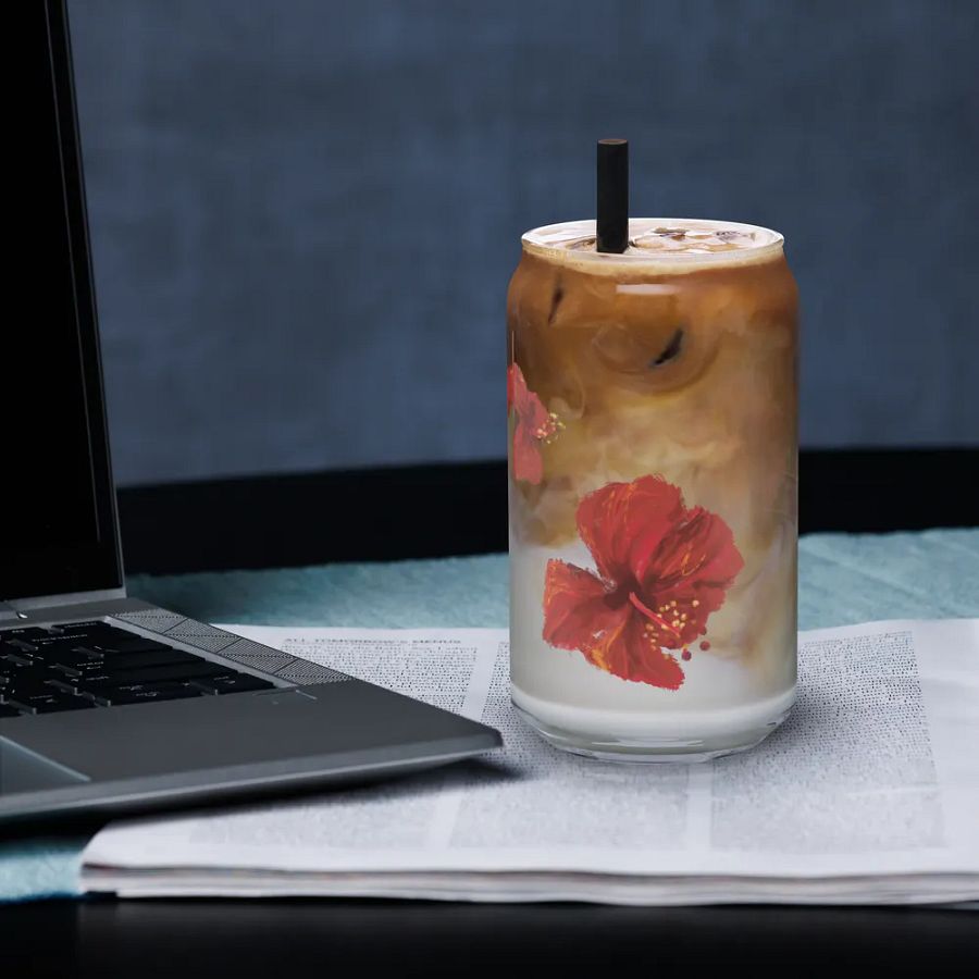 Can Shaped Glass con Flores product image (3)