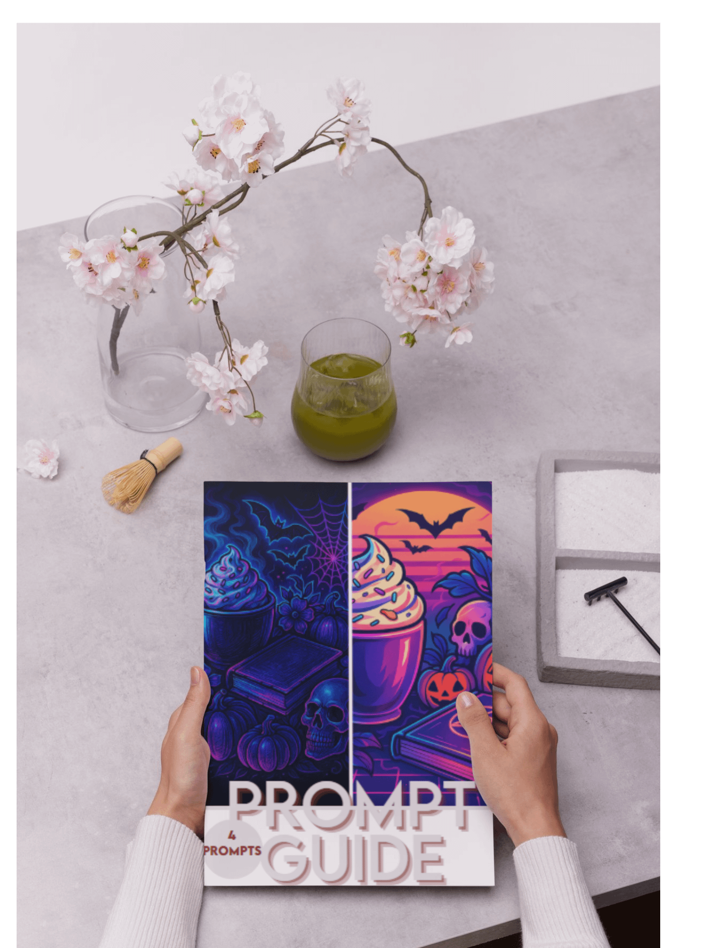 Spooky Halloween Prompt Guide – 4+ Creative MidJourney Prompts (Anime, Cyberpunk, Art Nouveau, Synthwave & More) product image (1)