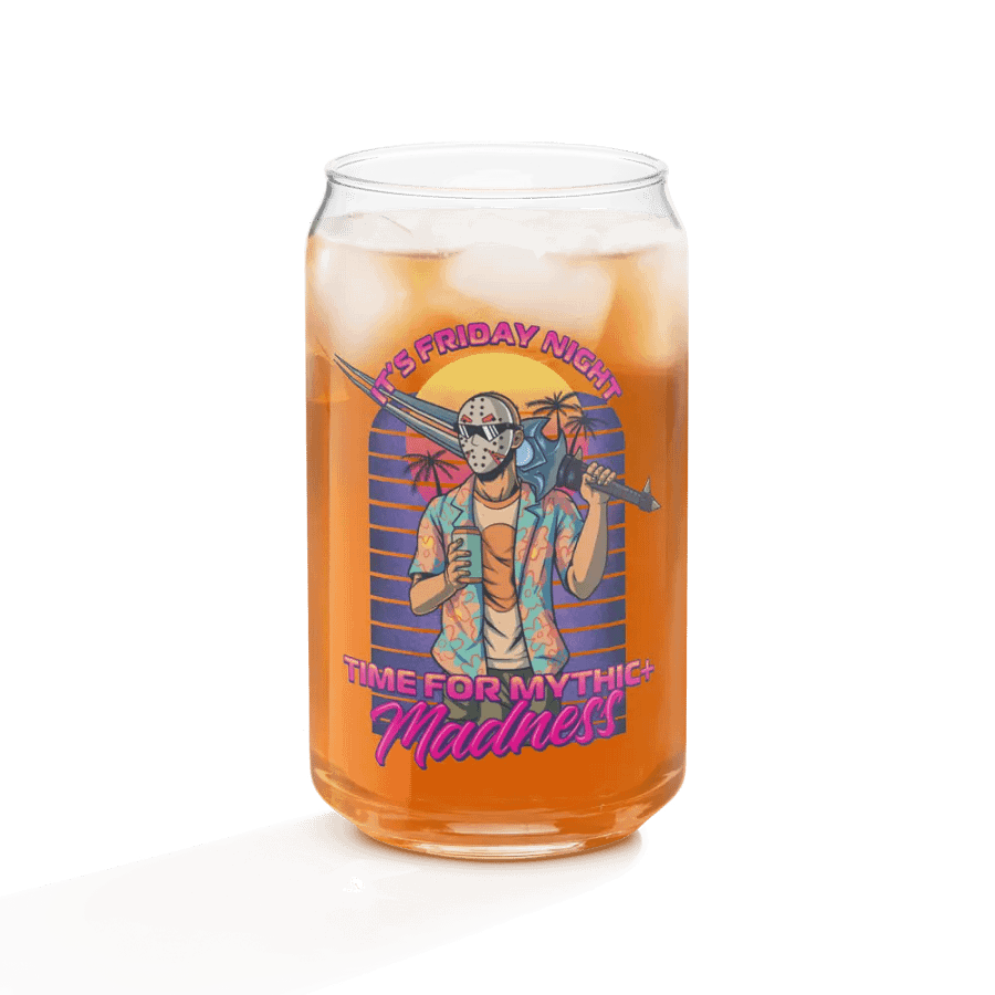 Synthwave Mythic+ Madness Can-Shaped Glass product image (11)