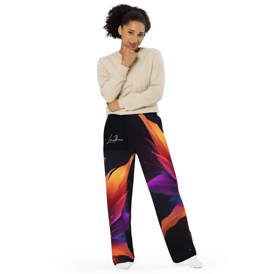 Cosmic Blossom - Unisex Wide-Leg Pants product image (4)