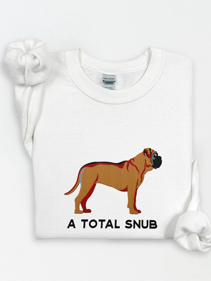 A Total Snub Sweatshirt (Embroidered) of an English Mastiff product image (1)