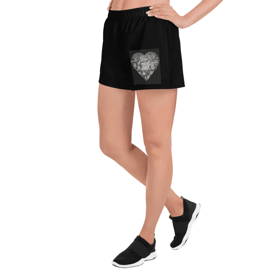 Floral Heart Women's Athletic Short Black Shorts product image (7)