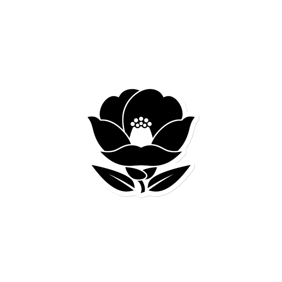Nest of Smoke Tsubaki Crest (Black) ✦ Die-Cut Magnets product image (1)