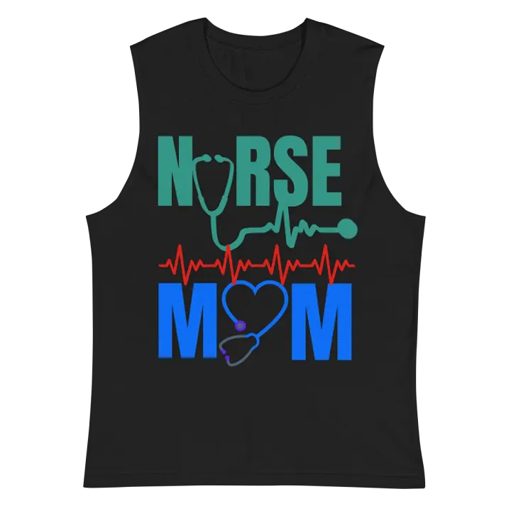Nurse Mom Heartbeat Muscle Tank product image (3)