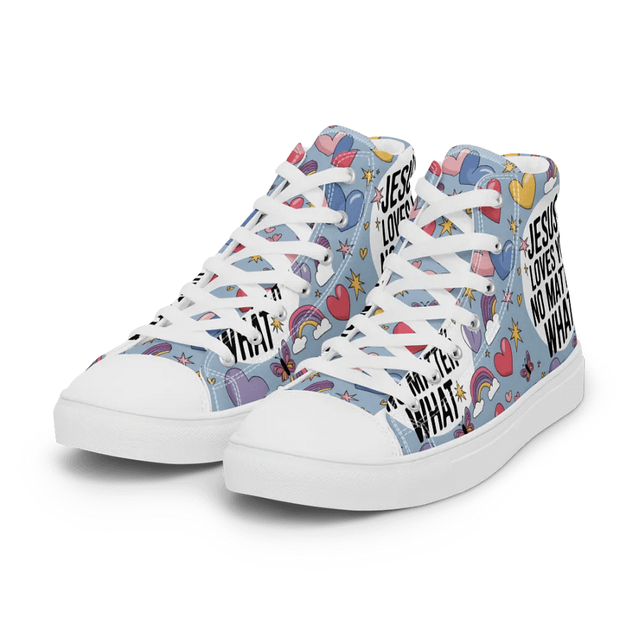 Inspirational Christian High-Top Sneakers – Jesus Loves You product image (9)