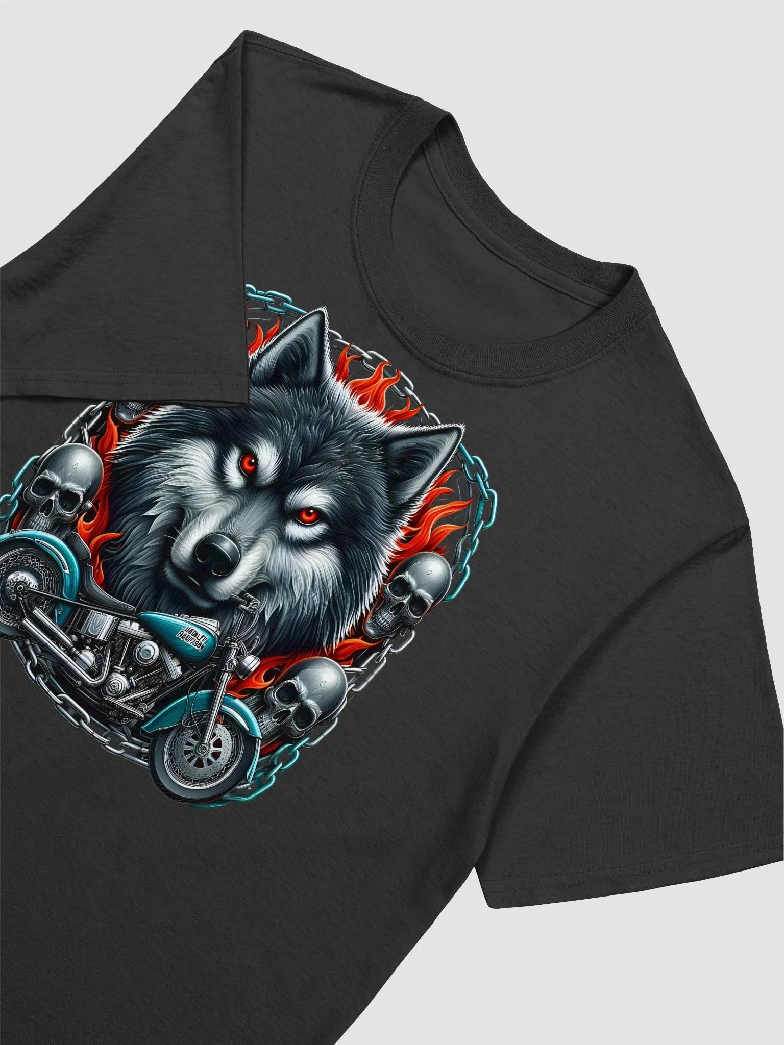 Legendary Bikers Wolf Graphic T-Shirt #36 product image (3)