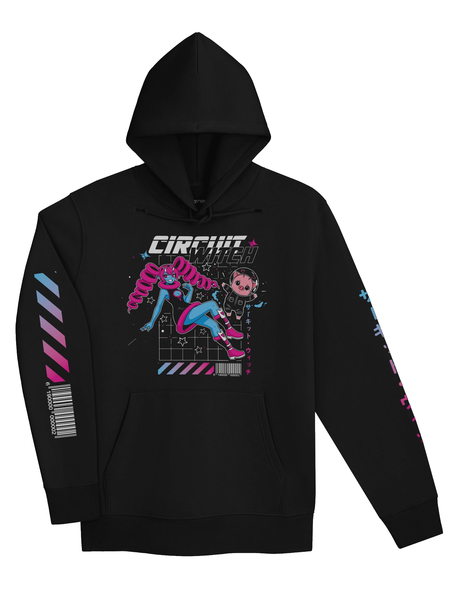 Circuit Witch & PuuPuu The Space Pig Cyberpunk Style - Hoodie w/ Pocket - (S-5XL) product image (4)