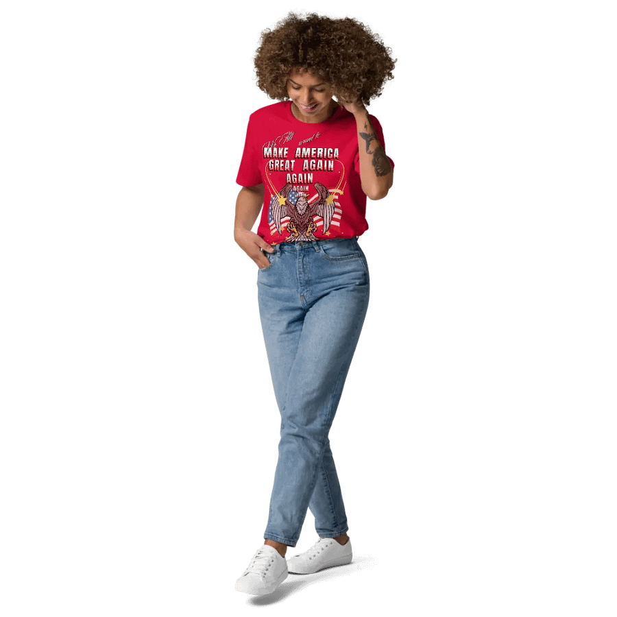 Maga t shirts We all want to Make America Great again For all Americans. eagle design Organic cotton unisexTees up to 6XL product image (9)