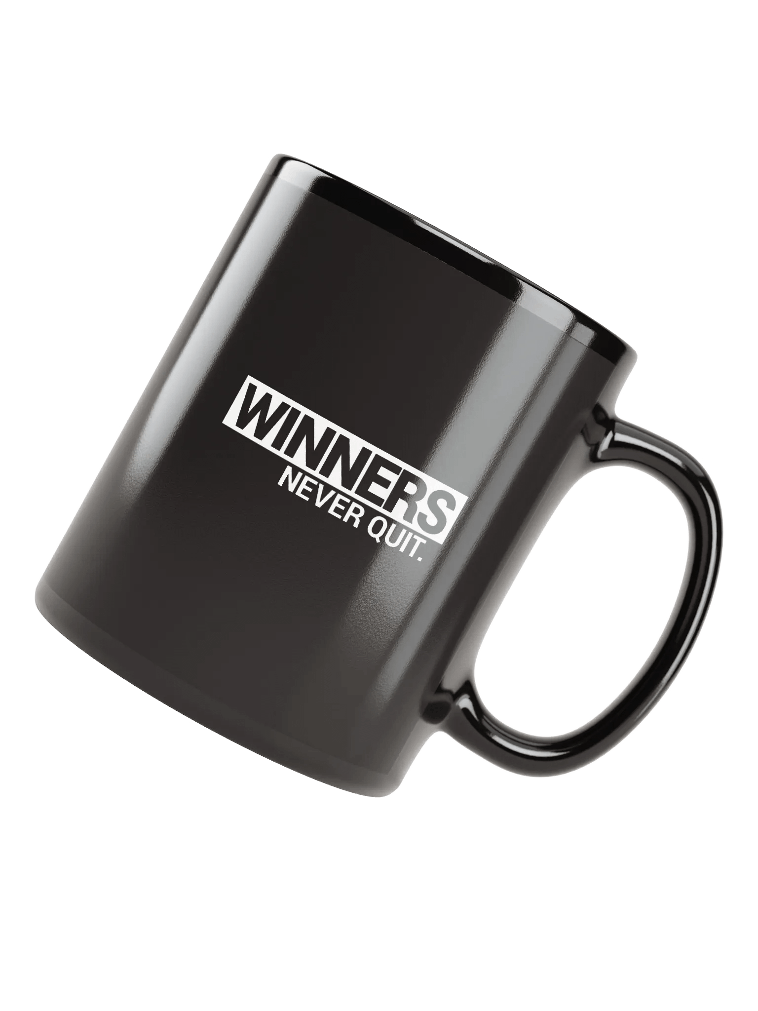 Black Glossy Mug Winners Never Quit (Think and Grow Rich, Napoleon Hill) product image (8)