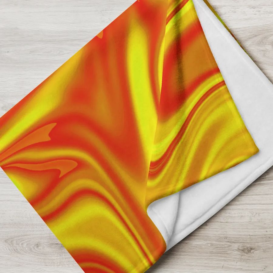 Throw Blanket - Yellow and Red Digital Fluid Art product image (7)
