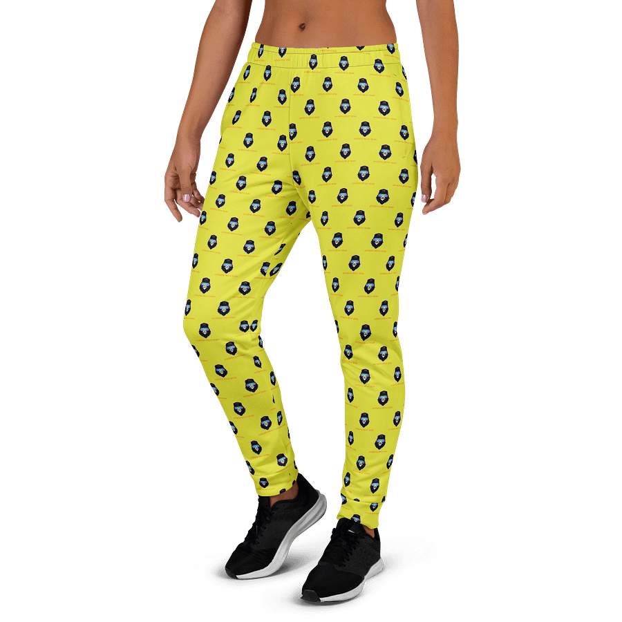 Synthsquatch Fitness Bigfoot Monogram Logo All-Over Print Women's Joggers (Neon Yellow) product image (3)