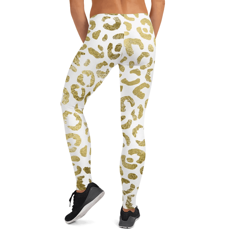 White and Gold Leopard Overlay Print Leggings – Elegant, Bold & Ultra-Stylish product image (12)