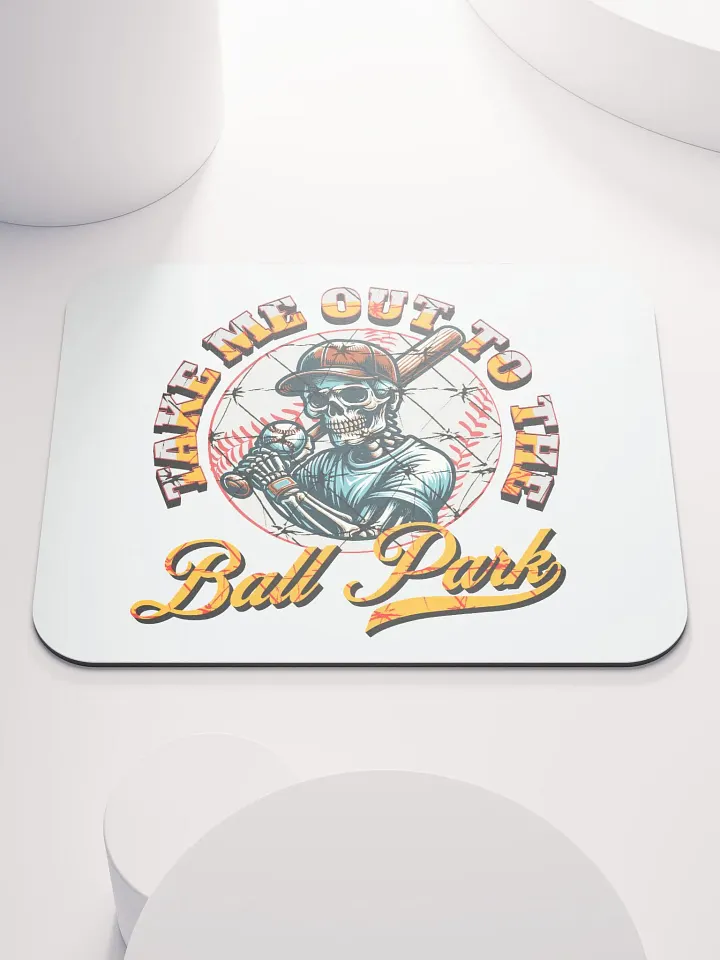 Take Me Out To The Ball Park Baseball Skeleton Slugger Mouse Pad product image (2)