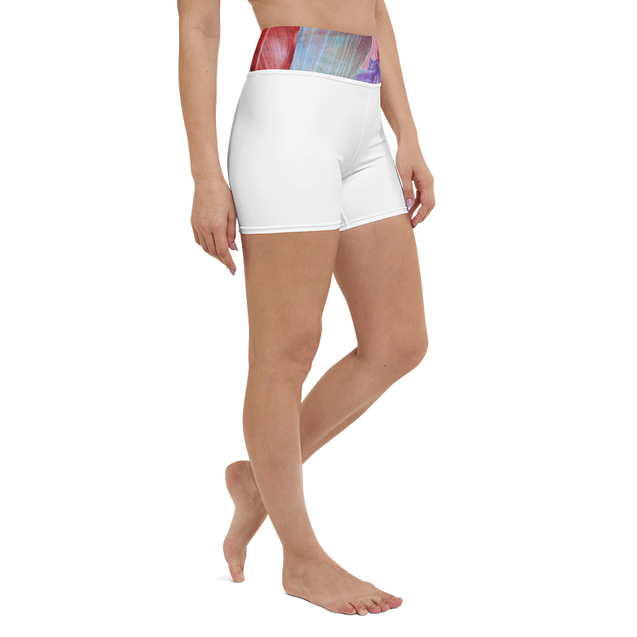 Paradise Breeze White Flow Yoga Shorts product image (6)