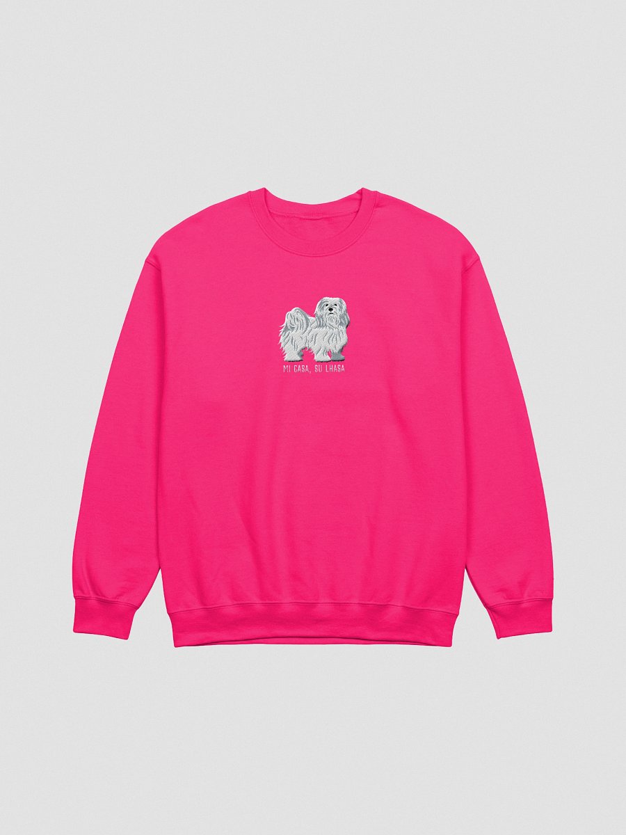Mi Casa, Su Lhasa Sweatshirt (Embroidered) of a Lhasa Apso(White) product image (13)