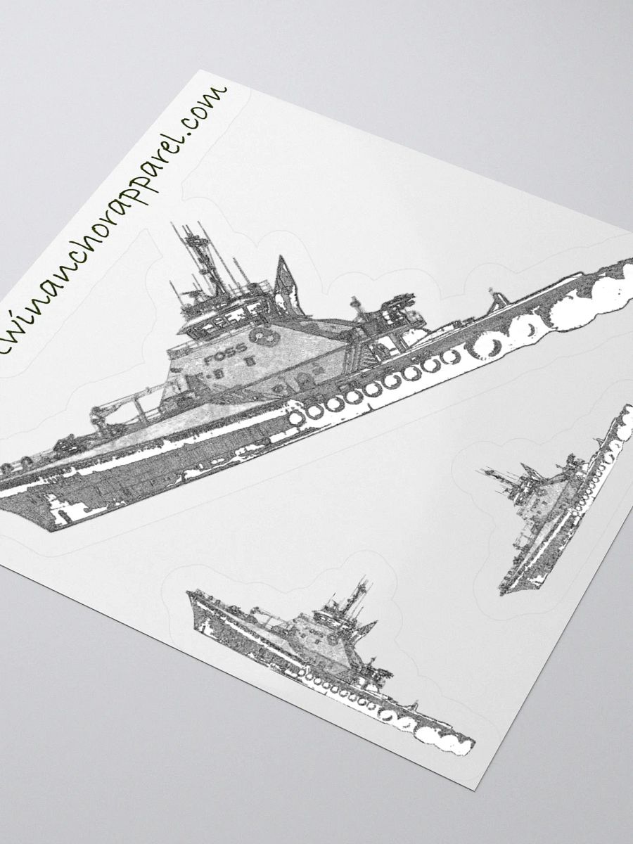 Foss Tugboat Sketch Kiss Cut Stickers product image (9)