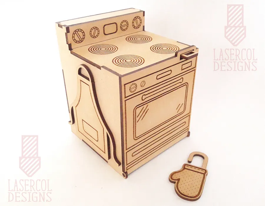 Oven Shaped Box - Laser Cut Files product image (9)