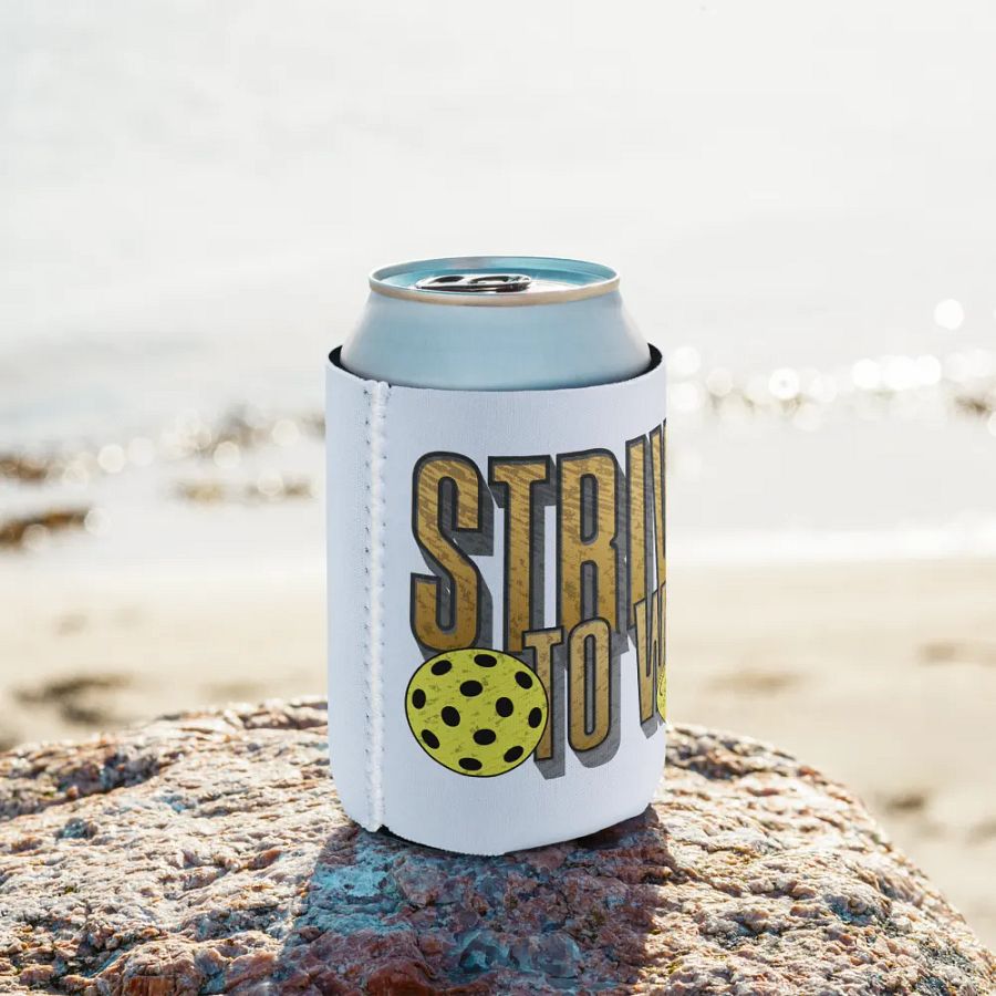 Strive To Win Pickleball Golden Can Cooler product image (9)