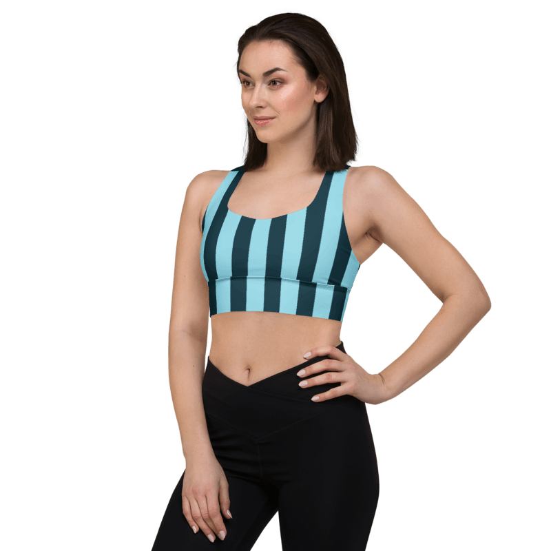 Blue Stripe Longline Sports Bra - UPF50+ protection product image (7)