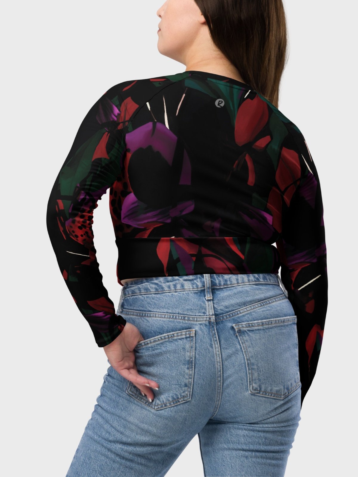 Recycled Crop Top "Blosoom At Midnight" product image (6)