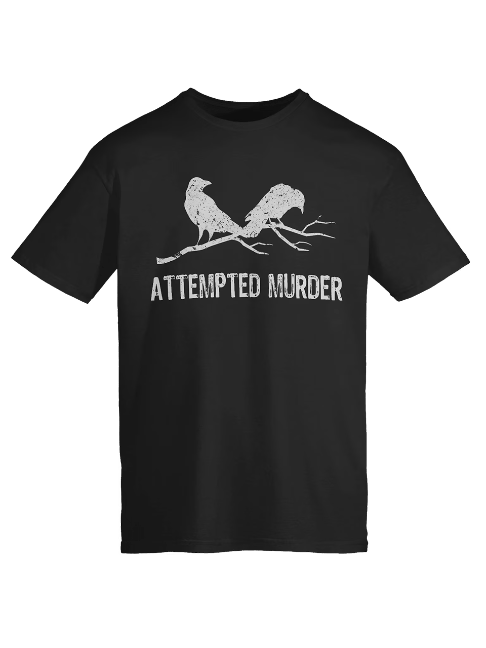 Attempted Murder Two Crows Funny Bird Pun Meme T-Shirt 1BK2 product image (1)