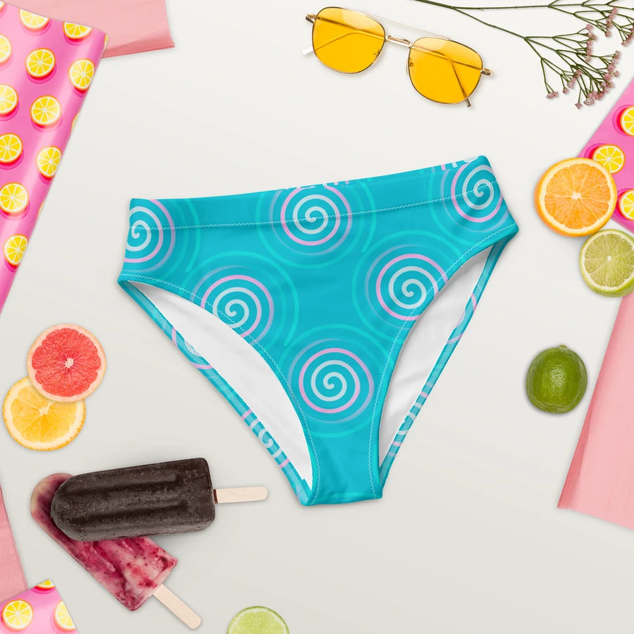 Beautiful Minimalist Ocean Swirl Pattern High Waisted Bikini Bottom product image (8)