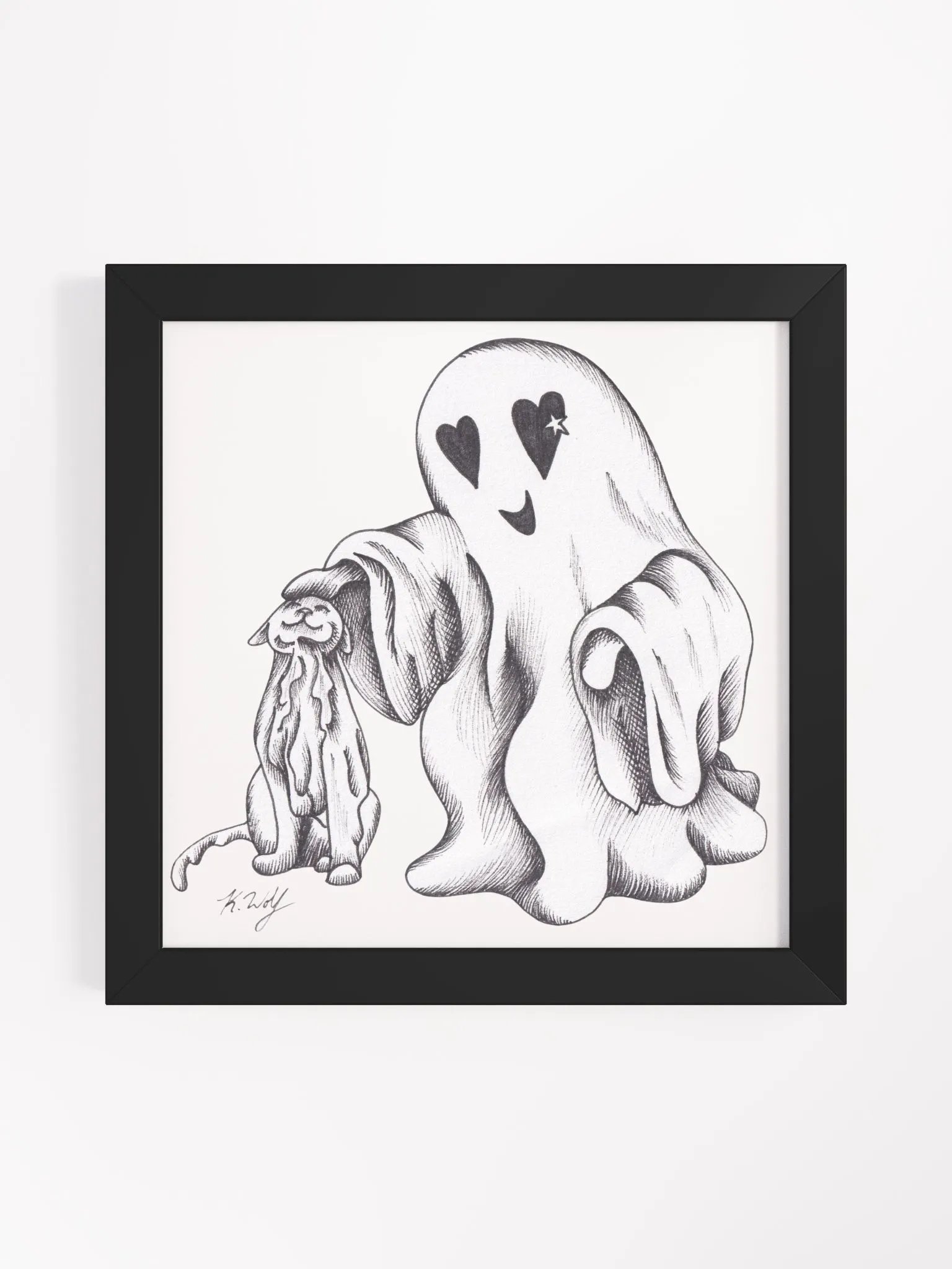 Ghost Cat and Ghost Framed Poster product image (2)