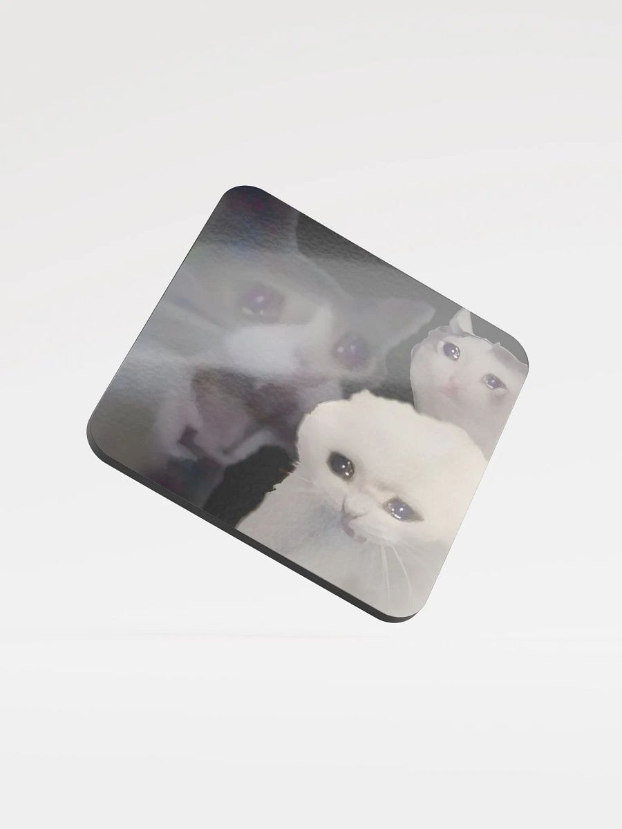 Glossed Cork Coaster: Meme Cats 2 product image (1)