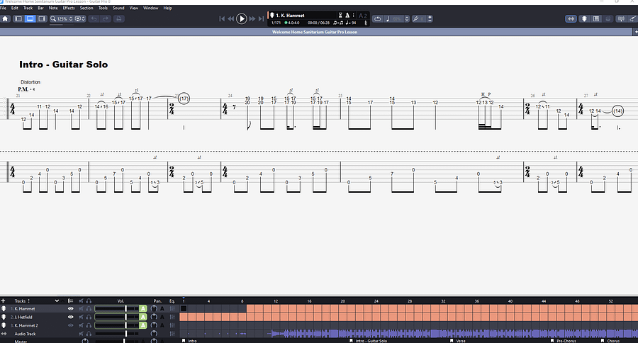 Welcome Home (Sanitarium) PDF TAB + Backing Track MP3 product image (3)