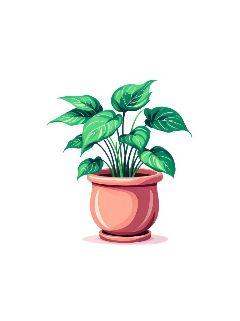 10 Pothos Vector Soft Aesthetics Clipart, Elegant Pothos Illustrations, Delicate Pothos Art, Vector Plant Illustrations product image (6)