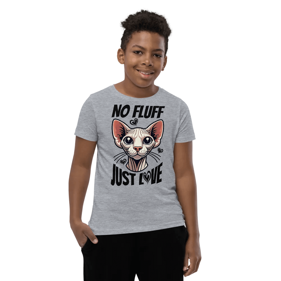 No Fluff, Just Love - Whimsical Sphynx Youth T-Shirt product image (38)