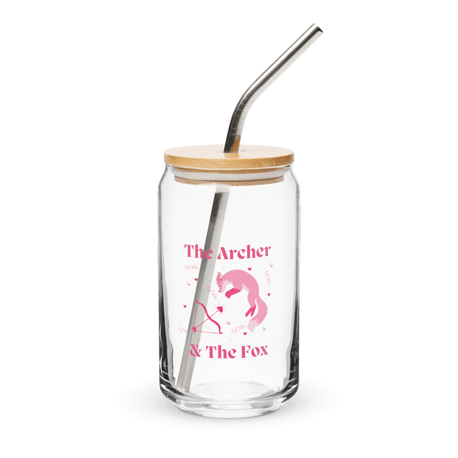 The Archer & The Fox Glass Can W/ Straw product image (1)
