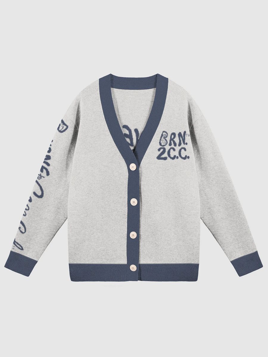 The Cape Cozy Cardigan | BOURNE to Cape Cod™ Unisex Knit Sweater | Coastal Classic Fit | Colors: Bone & Navy Trim product image (5)