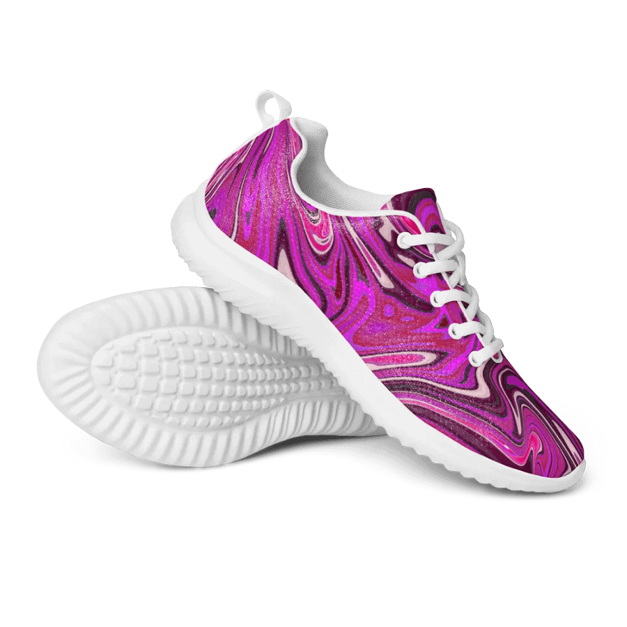 Women's Athletic Shoes - Pink and Purple Digital Fluid Art product image (4)