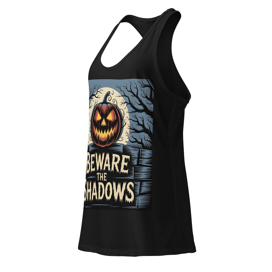 Midnight Veil Designs Women's Gothic Racerback Tank Top - Beware the Shadows Black product image (3)