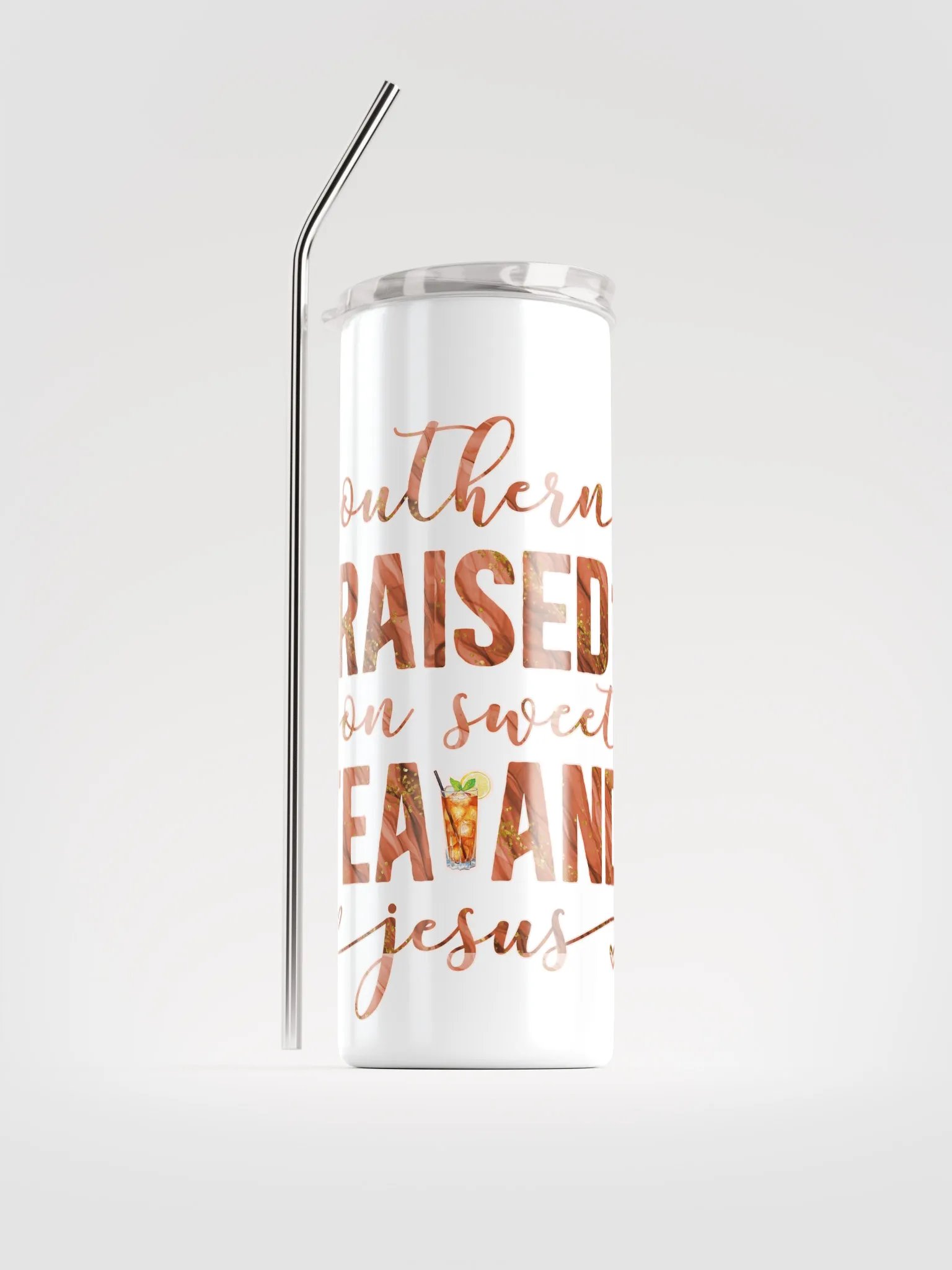 Southern Raised on Sweet Tea and Jesus Christian Stainless Steel Tumbler product image (3)