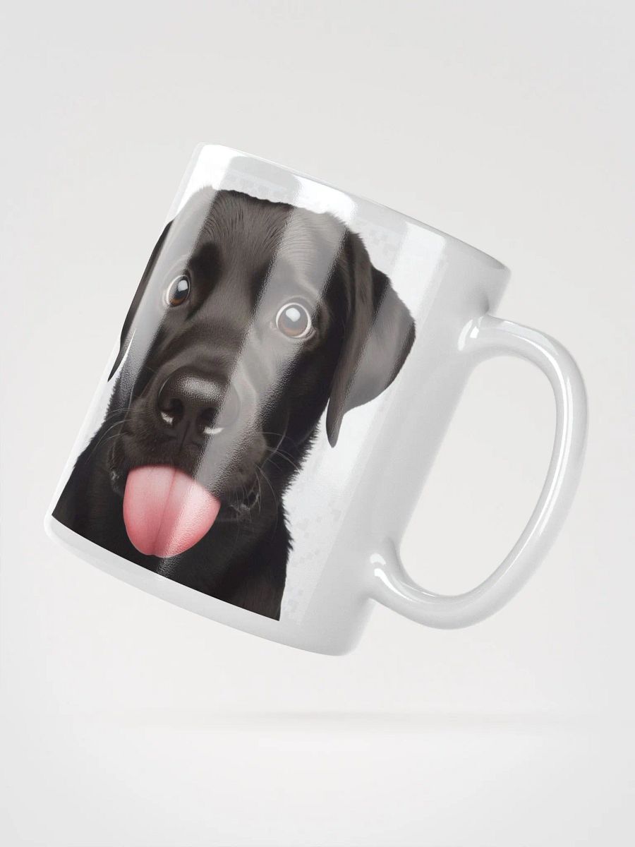 Rude Black Labrador #Humorous Glossy Mug - White product image (3)