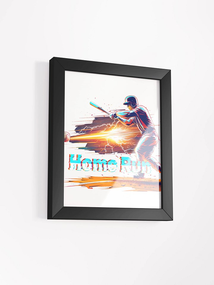 Dynamic Baseball Home Run Art: Glitch-Effect Power Swing Poster product image (10)