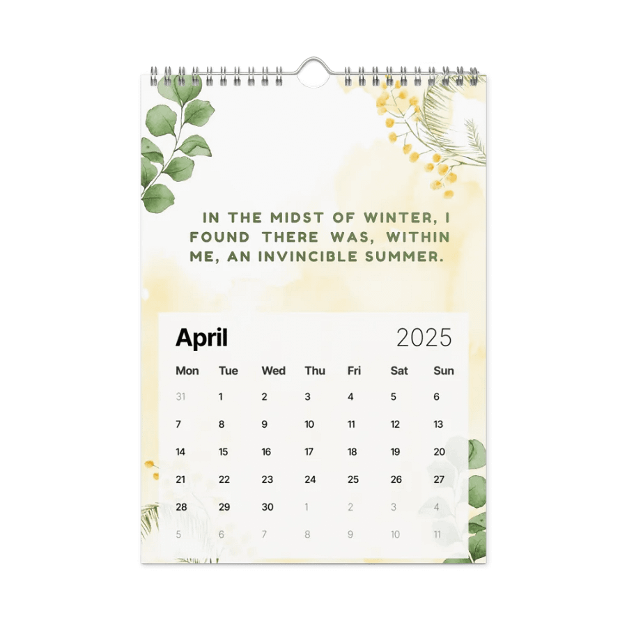 FLORAL INSPIRATIONAL QUOTES WALL CALENDAR 2025 product image (1)