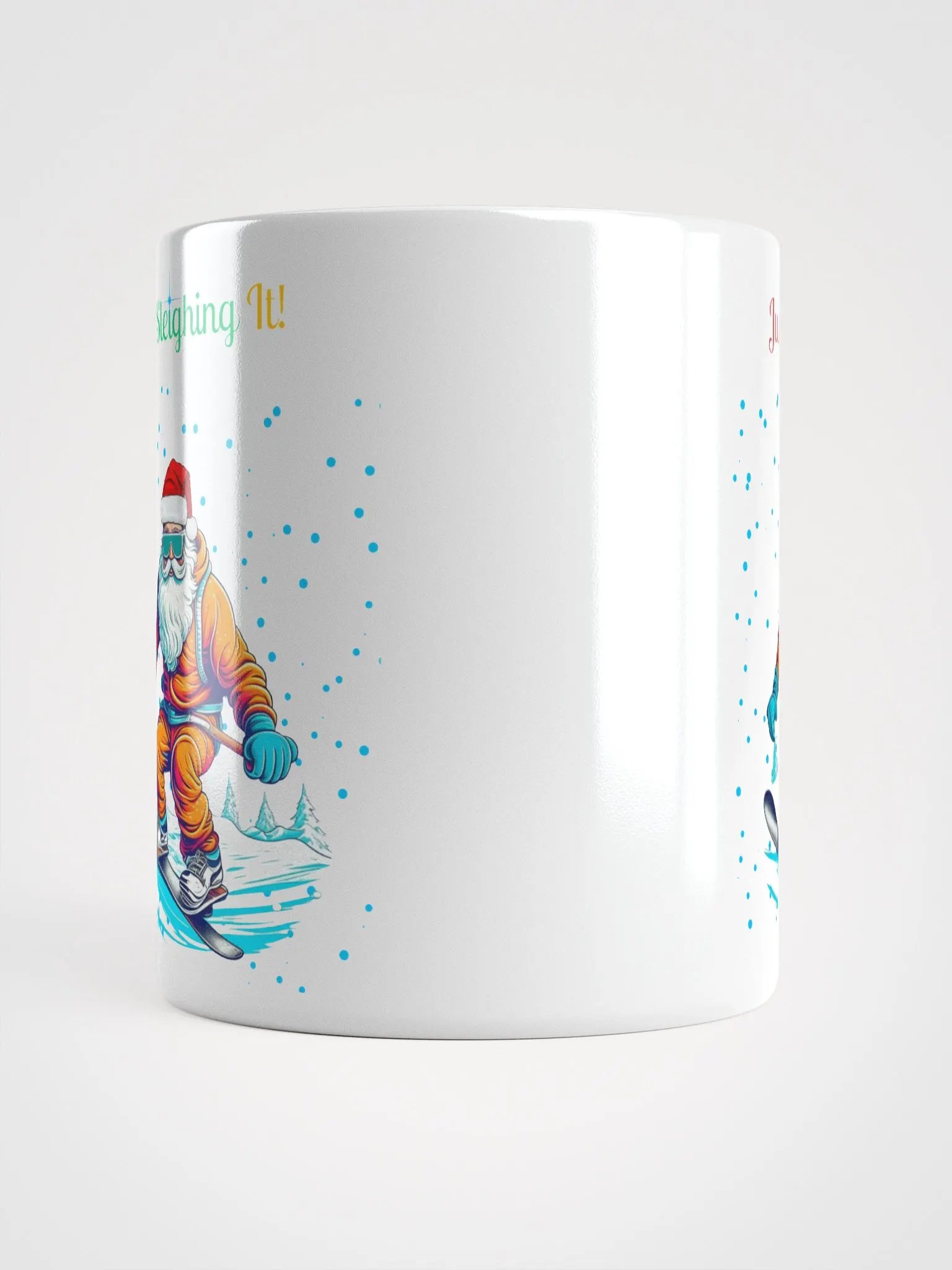 Santa Claus Snowboarding White Mug product image (13)