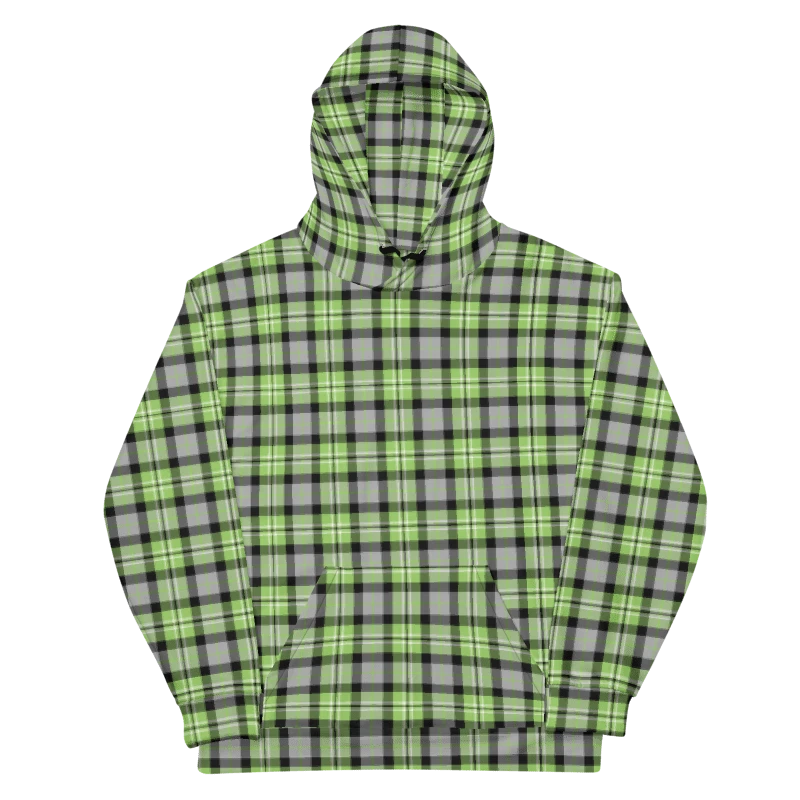 Light Green and Gray Plaid Hoodie product image (6)