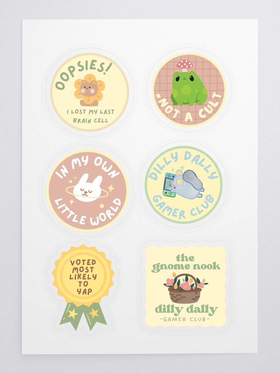Dilly Dally Gamer Club Sticker Sheet product image (3)